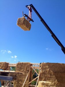 Jumbo straw bale wall construction